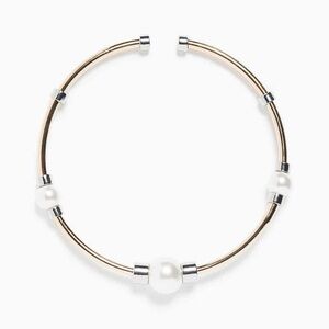 Elegant Gold and Silver Pearl Bracelet